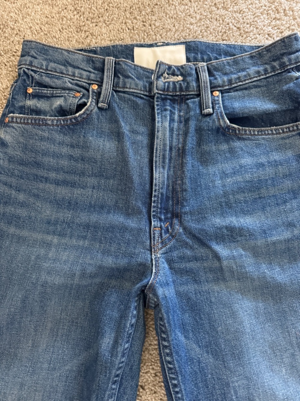 MOTHER High-waisted Rider Ankle Women's Straight-Leg Jeans in Blue Denim - Picture 4 of 5